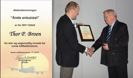 "Årets entusiast 2011"  - Thor Peder Broen. Foto: Erik Bekkevold